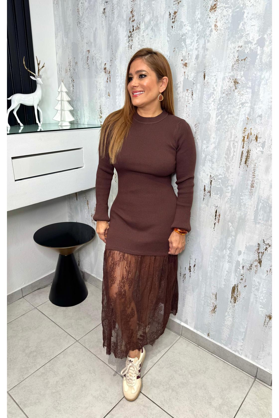 Sweather & Lace Maxi Dress